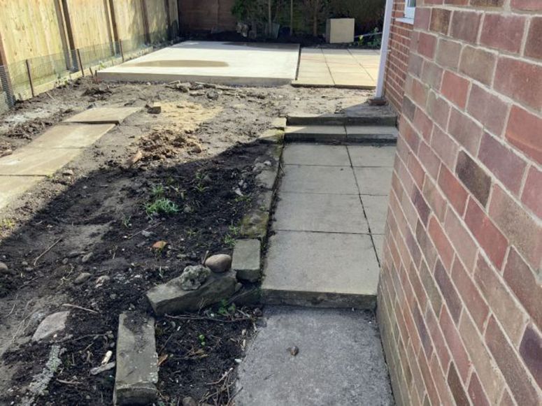 Before image of side of driveway Ripon